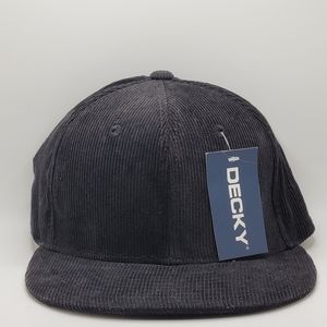 Decky Black Corduroy Snapback Hat